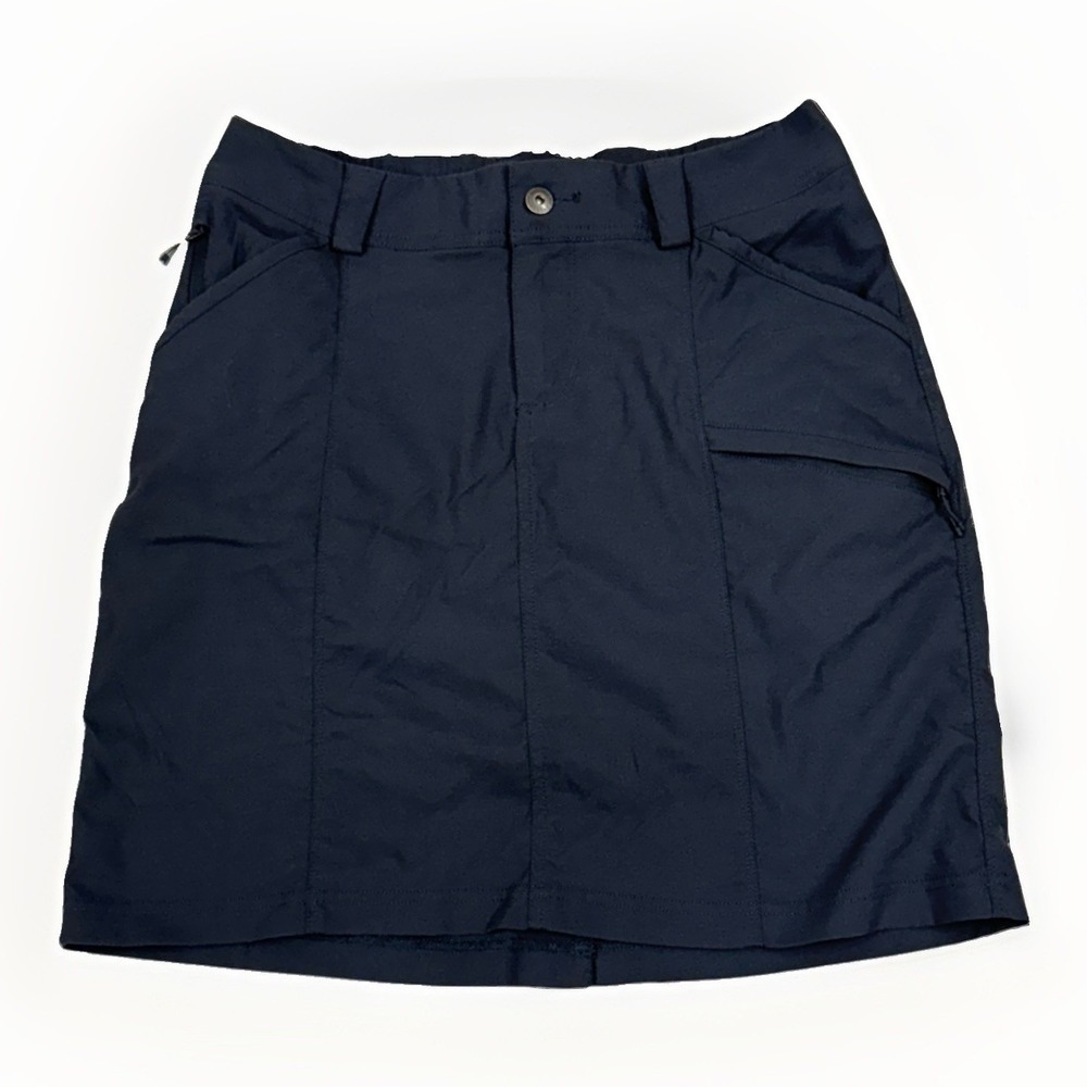 Duluth Trading Women's Size 8 Blue Skirt Skort Dry on the Fly Cargo Pockets EUC